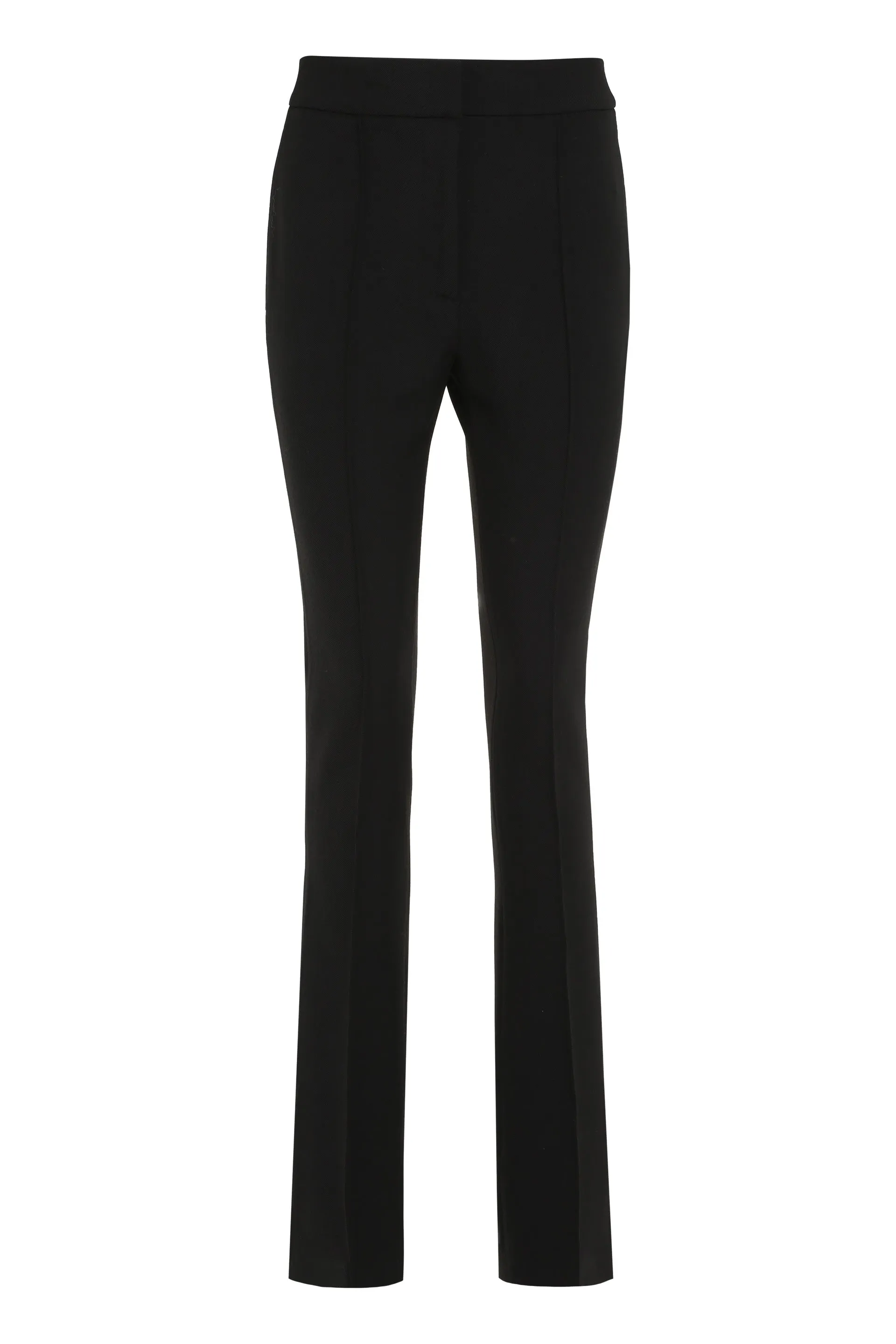 High-waisted flared trousers