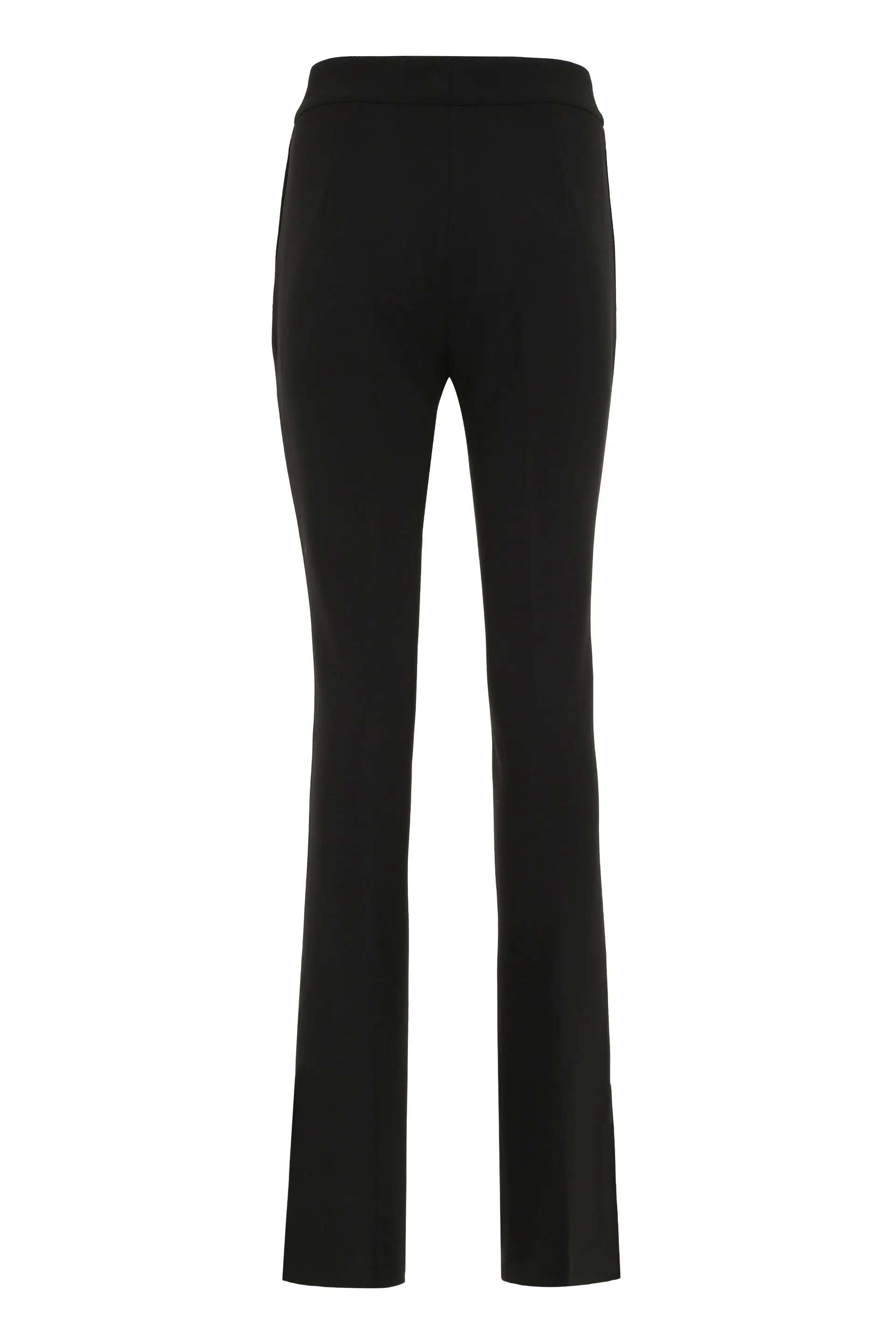 High-waisted flared trousers