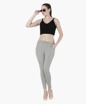 High-Waisted Stretch Cigarette Trousers