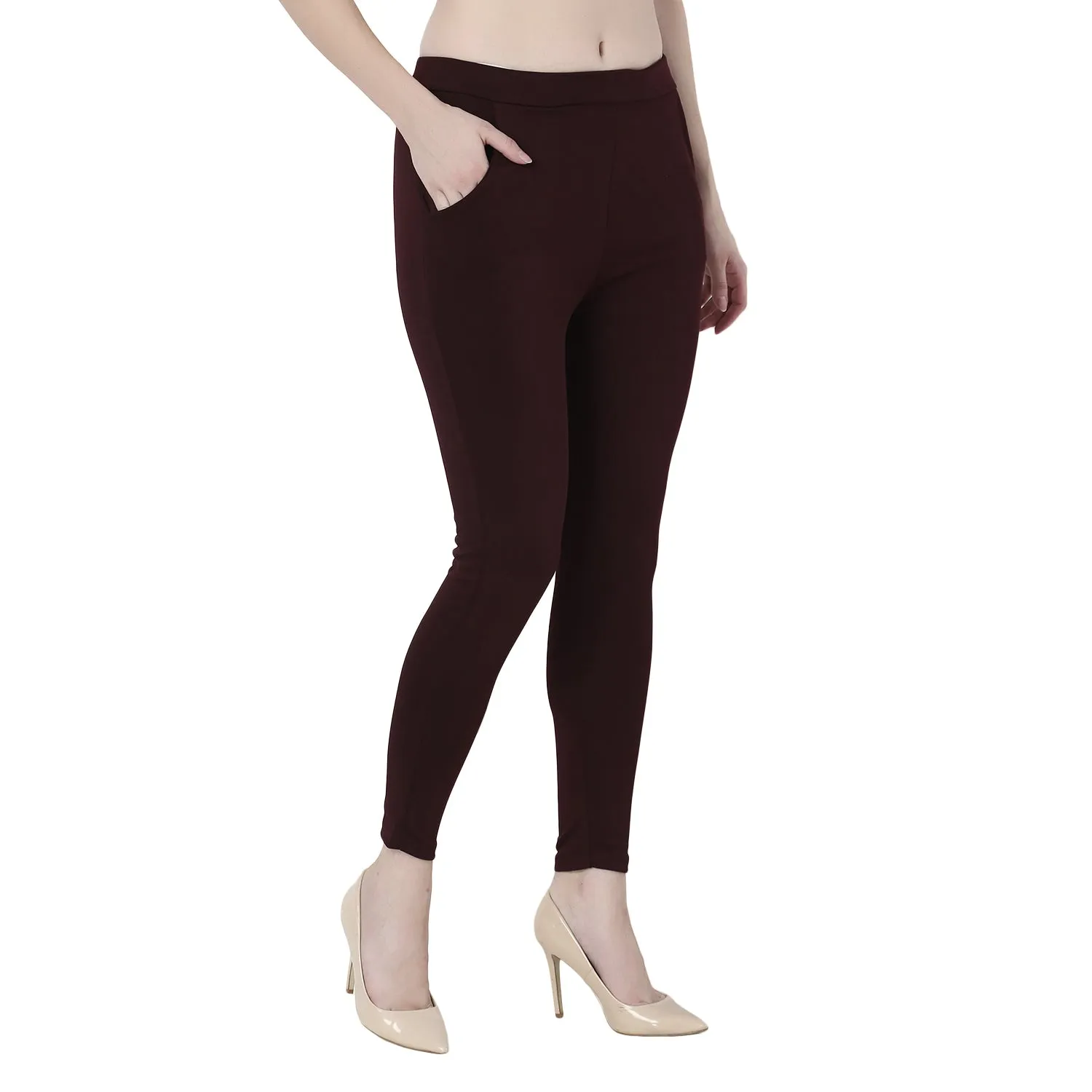 High-Waisted Stretch Cigarette Trousers