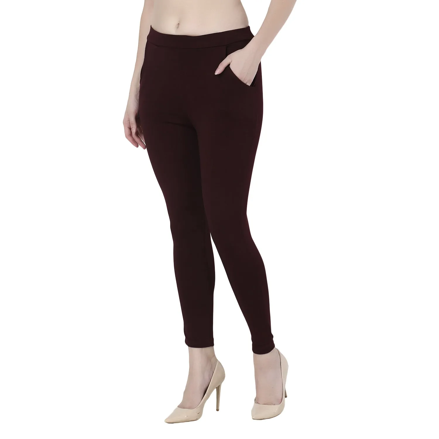 High-Waisted Stretch Cigarette Trousers