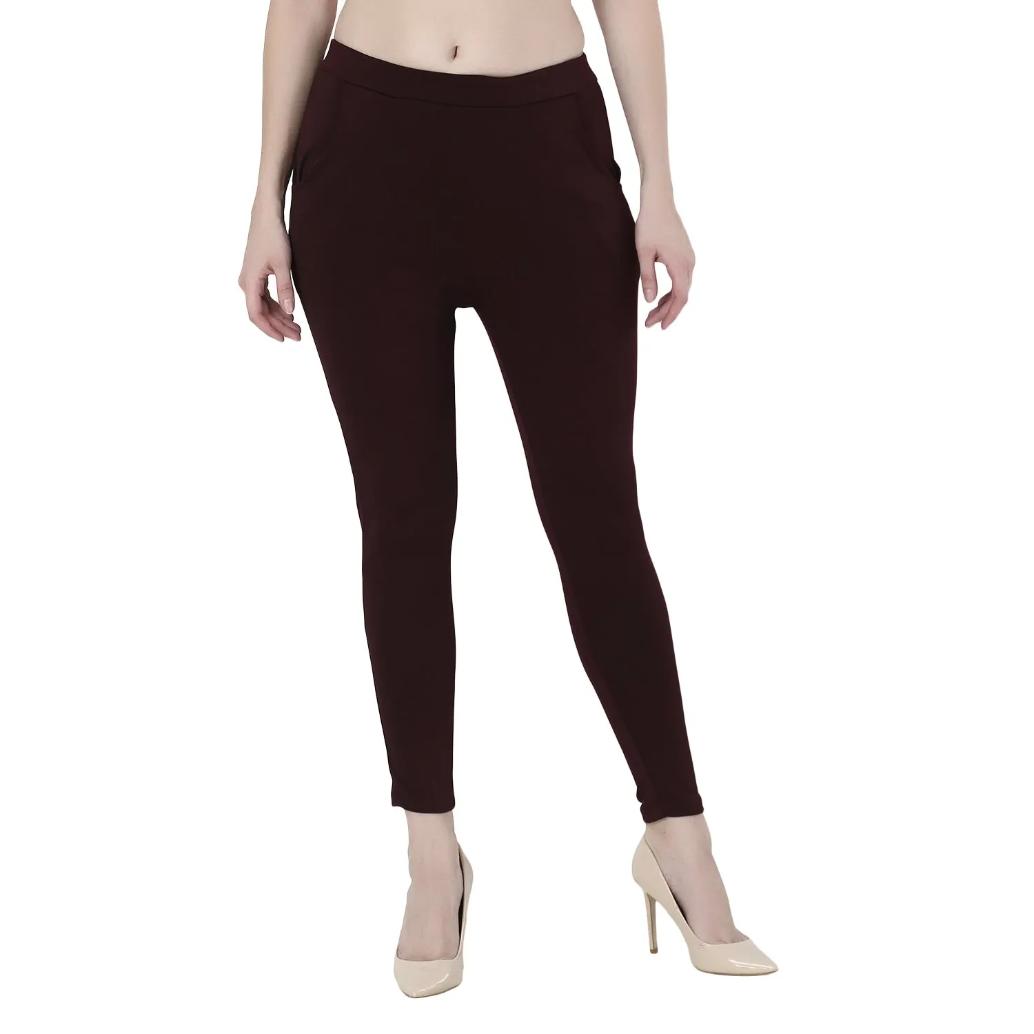 High-Waisted Stretch Cigarette Trousers