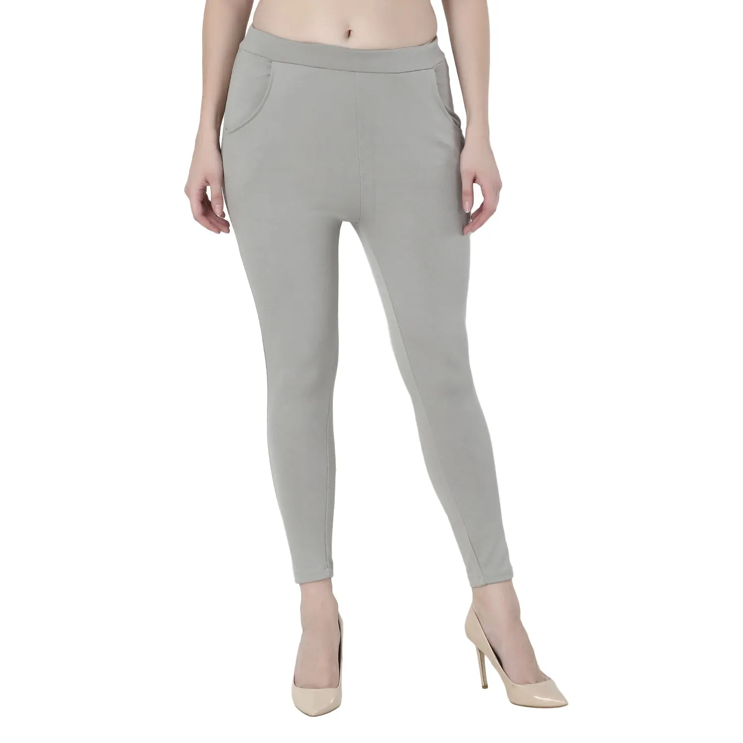 High-Waisted Stretch Cigarette Trousers