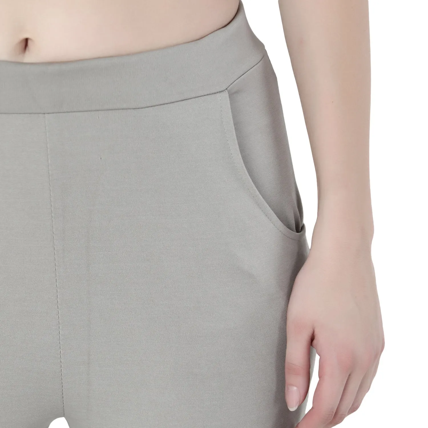 High-Waisted Stretch Cigarette Trousers