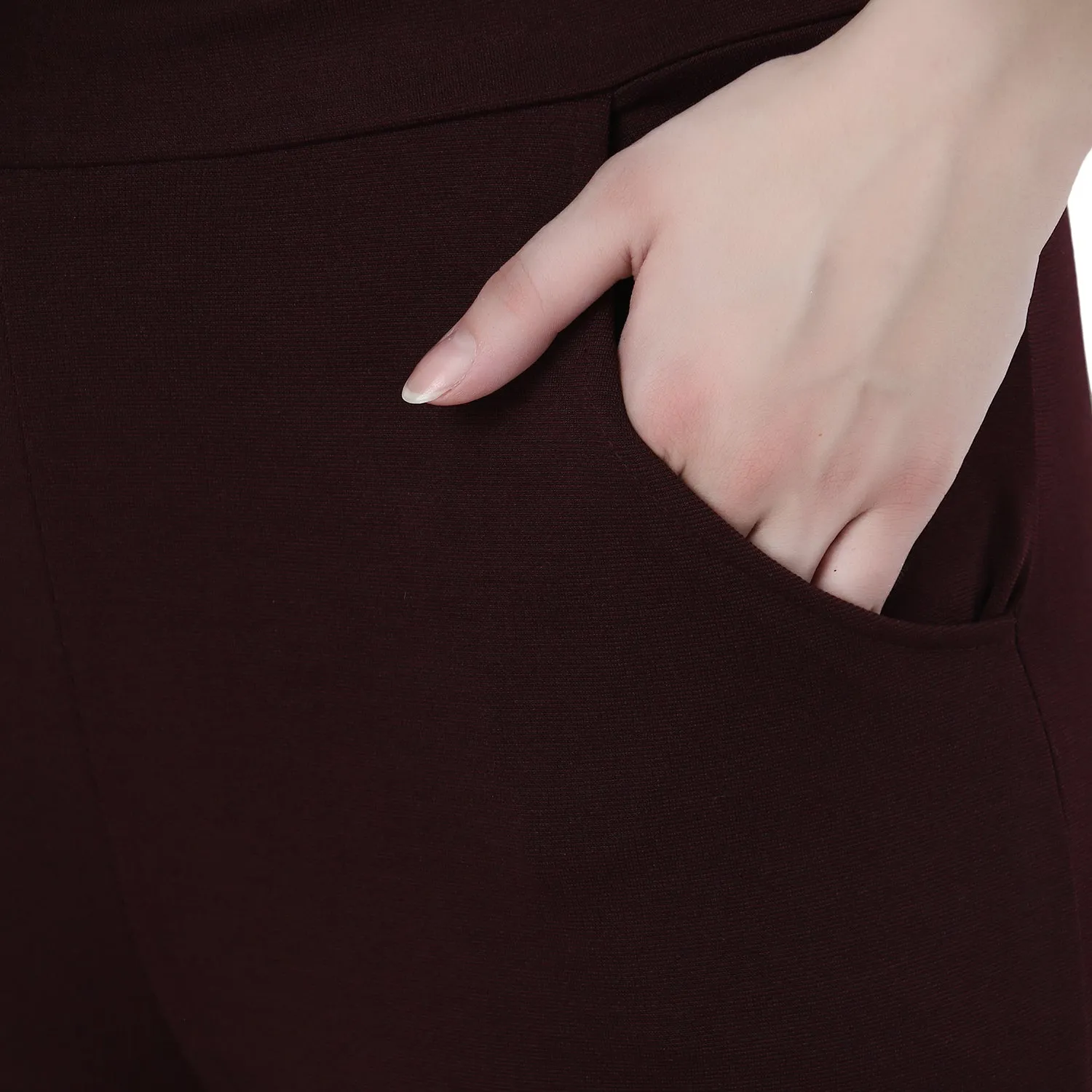 High-Waisted Stretch Cigarette Trousers
