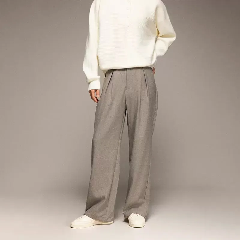 High-Waisted Wide-Leg Trousers