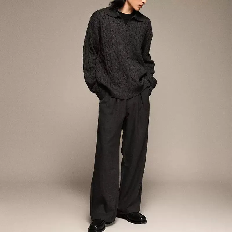 High-Waisted Wide-Leg Trousers