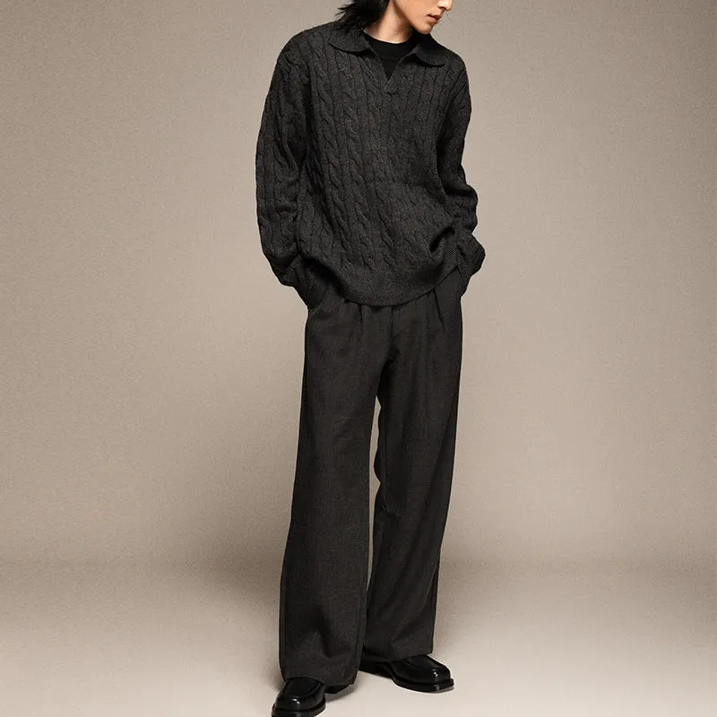 High-Waisted Wide-Leg Trousers