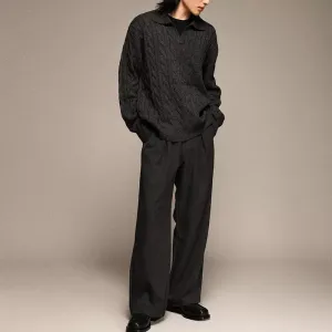 High-Waisted Wide-Leg Trousers