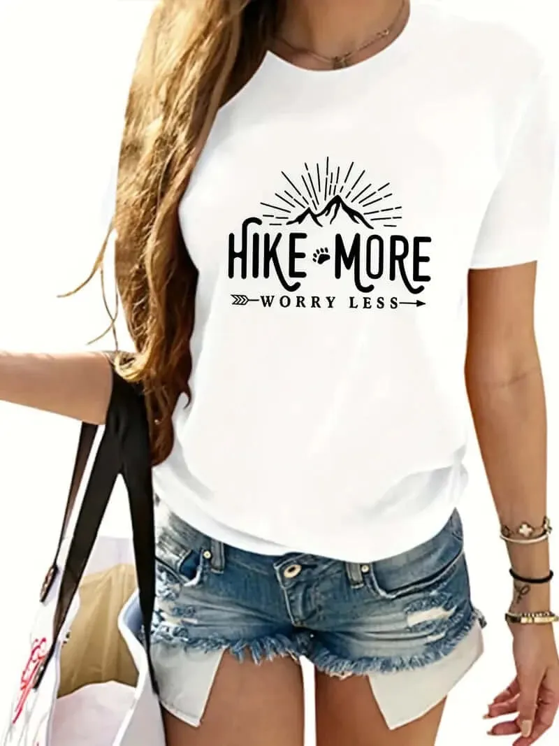 Hike More' Crewneck T-Shirt for Active Women