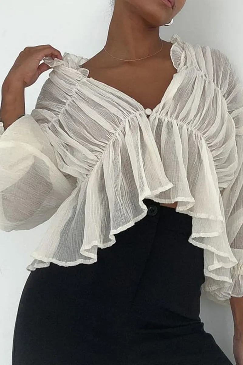 HTR1341 Ethereal Ruffle Blouse