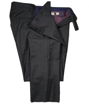 INCOTEX - Logo Tassel Gray Slim Fit Light Flannel Dress Pants Super 100’s - 37W