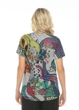 INOAH SUMMER VIBES V-NECK SH SLV TOP
