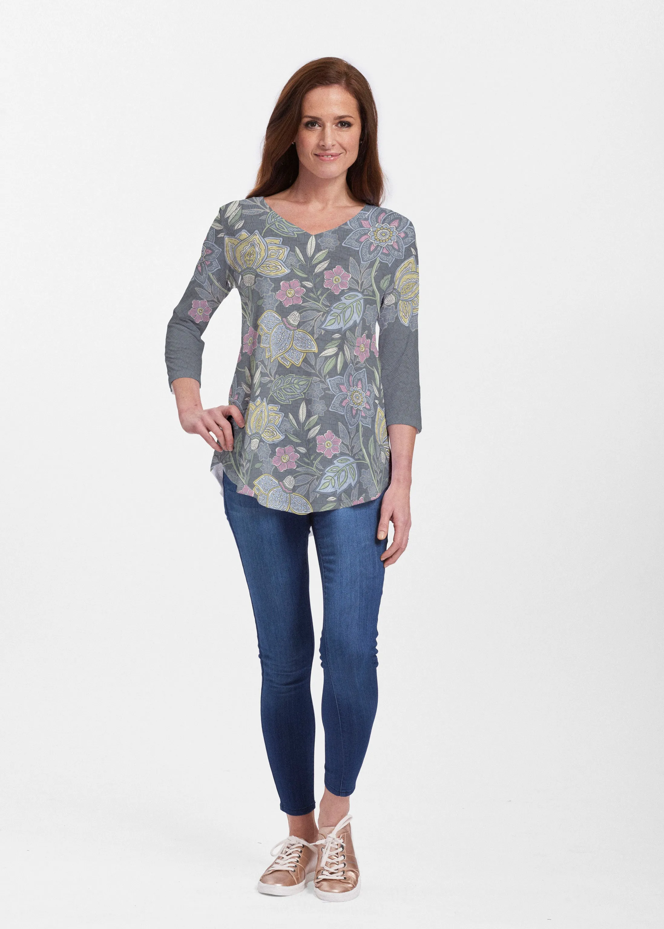 Isabellas Garden (13410) ~ Signature V-neck Flowy Tunic