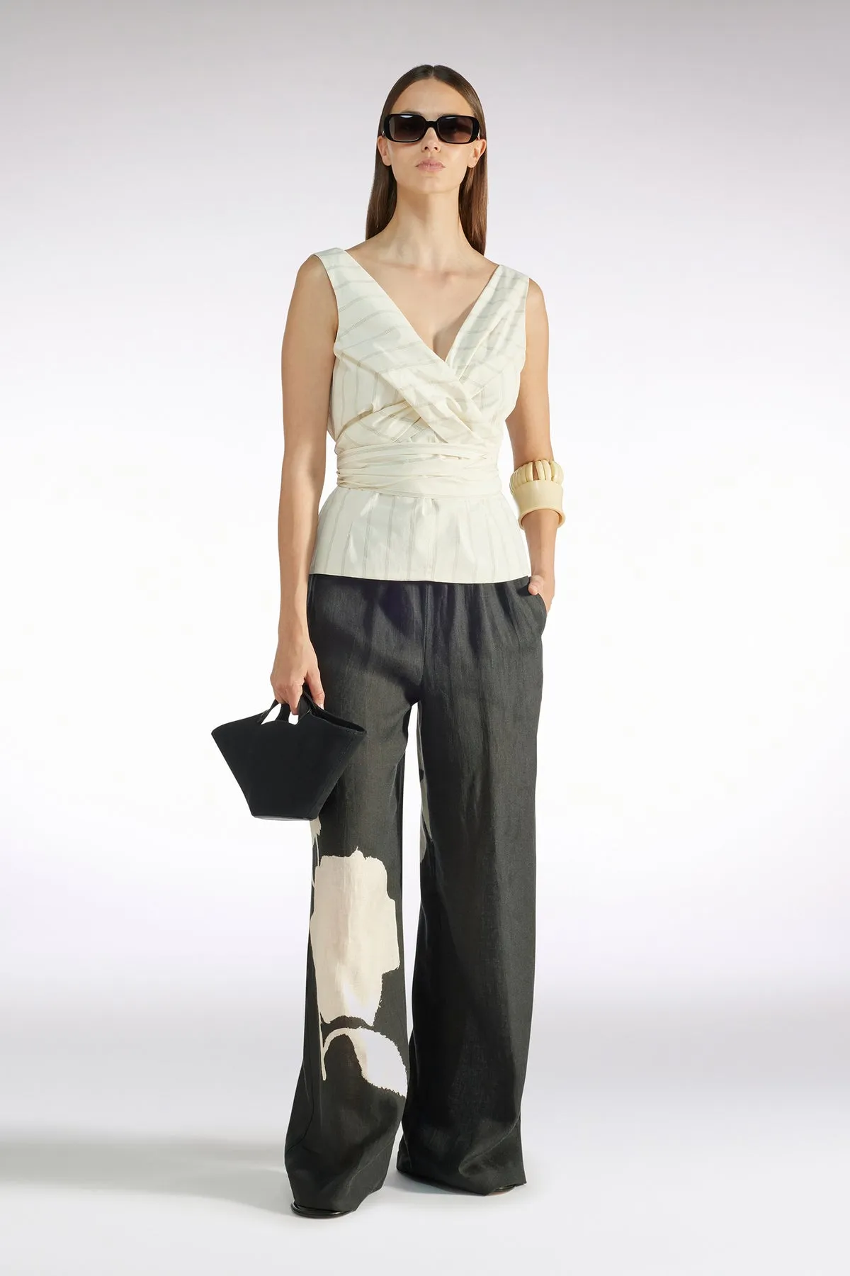 JACOB FLAX TROUSER - BIRCH MACRO ROSE