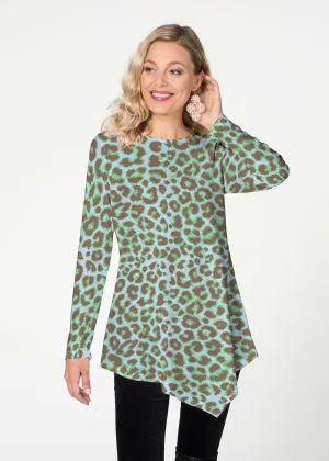 Jaguar Mint (7285) ~ Asymmetrical French Terry Tunic