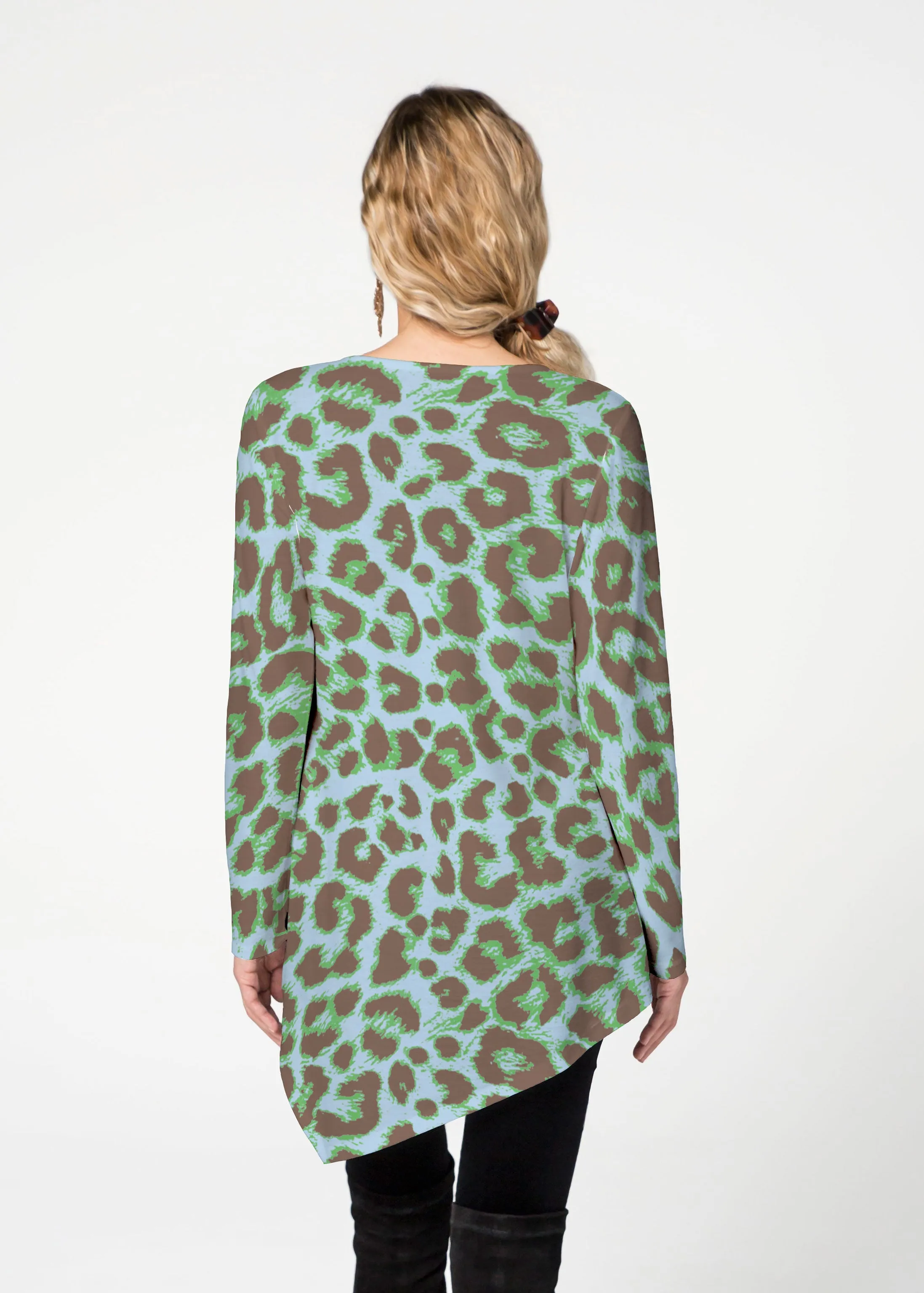 Jaguar Mint (7285) ~ Asymmetrical French Terry Tunic