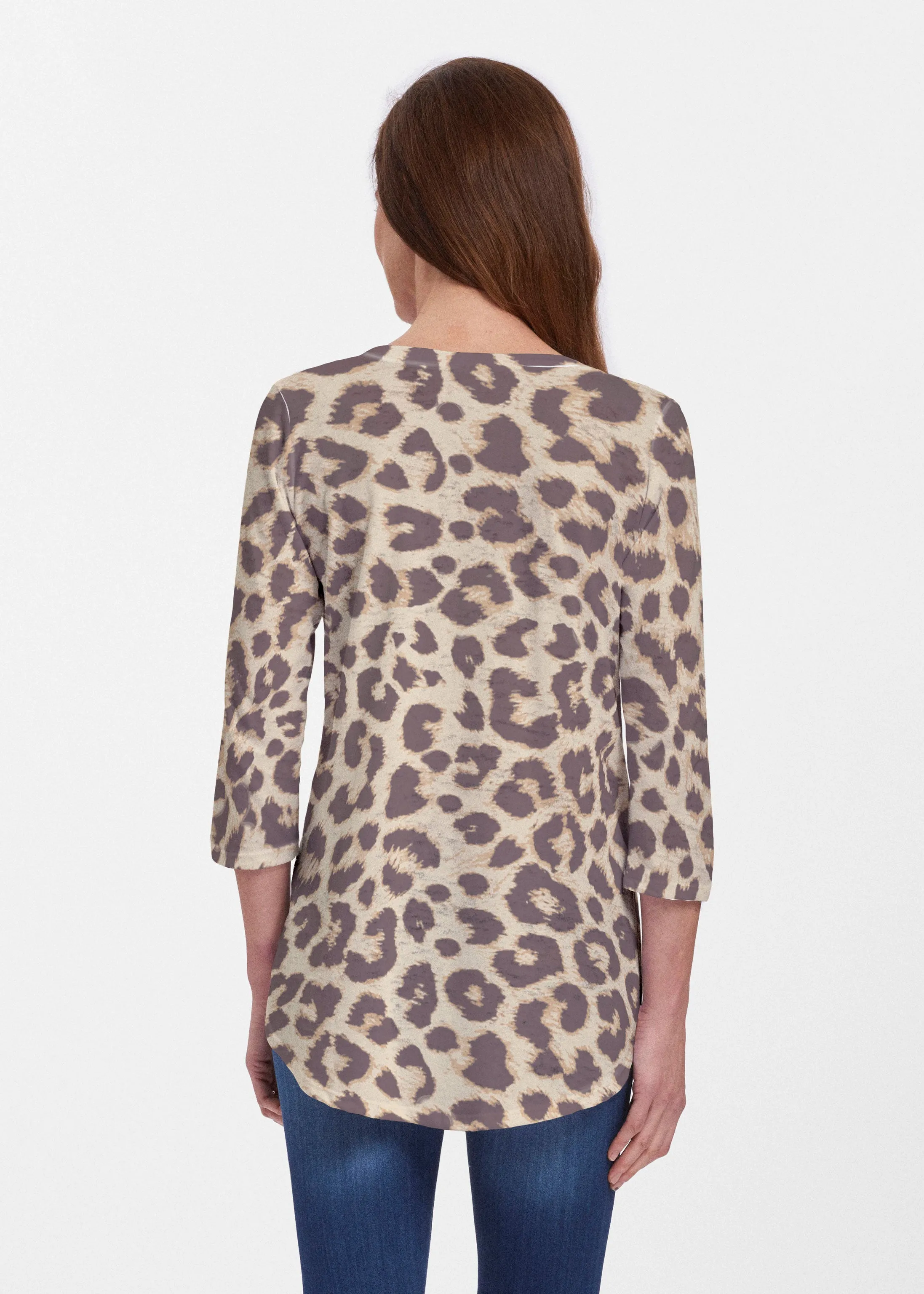 Jaguar Sand (7280) ~ Signature V-neck Flowy Tunic