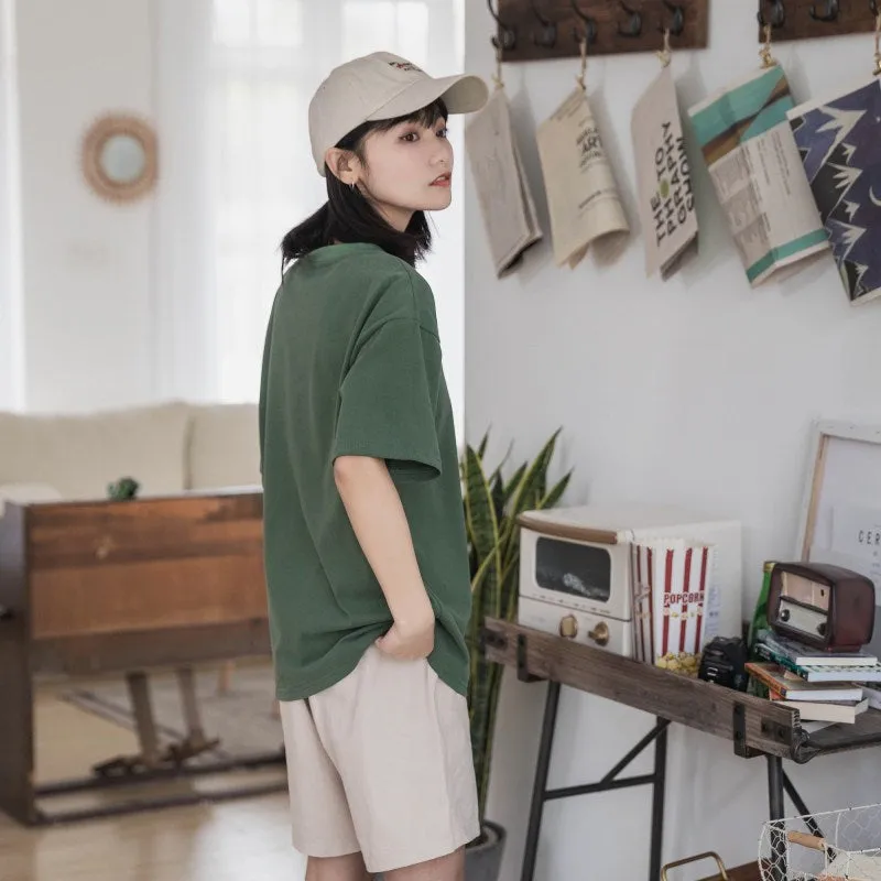 Japanese Cartoon Print Cotton Short sleeved T-shirt UB6317