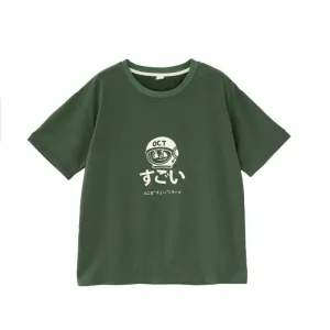 Japanese Cartoon Print Cotton Short sleeved T-shirt UB6317