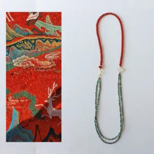 Jekira Red Agate & Cloud Turquoise Long Necklace