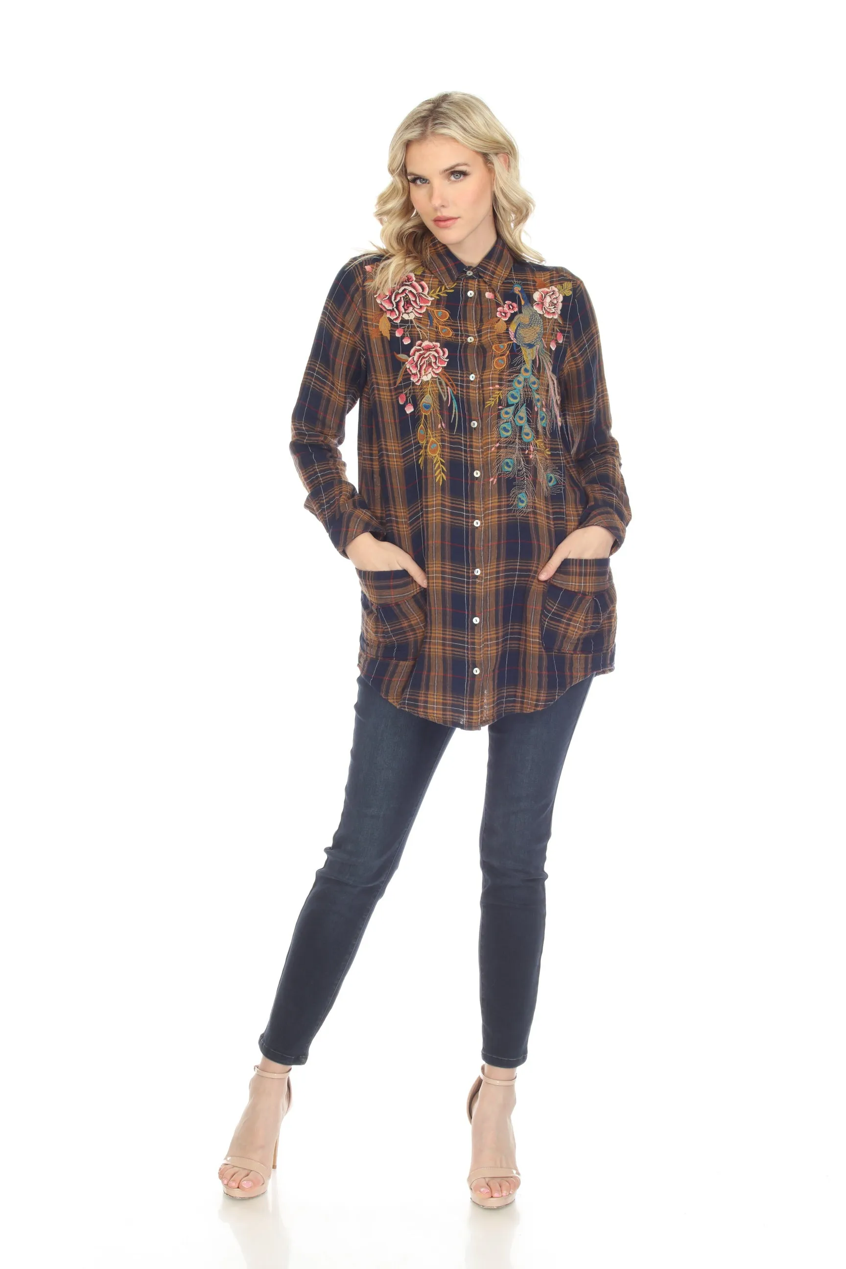 Johnny Was Workshop Quito Painters Smock Tunic Shirt Boho Chic W23722-8