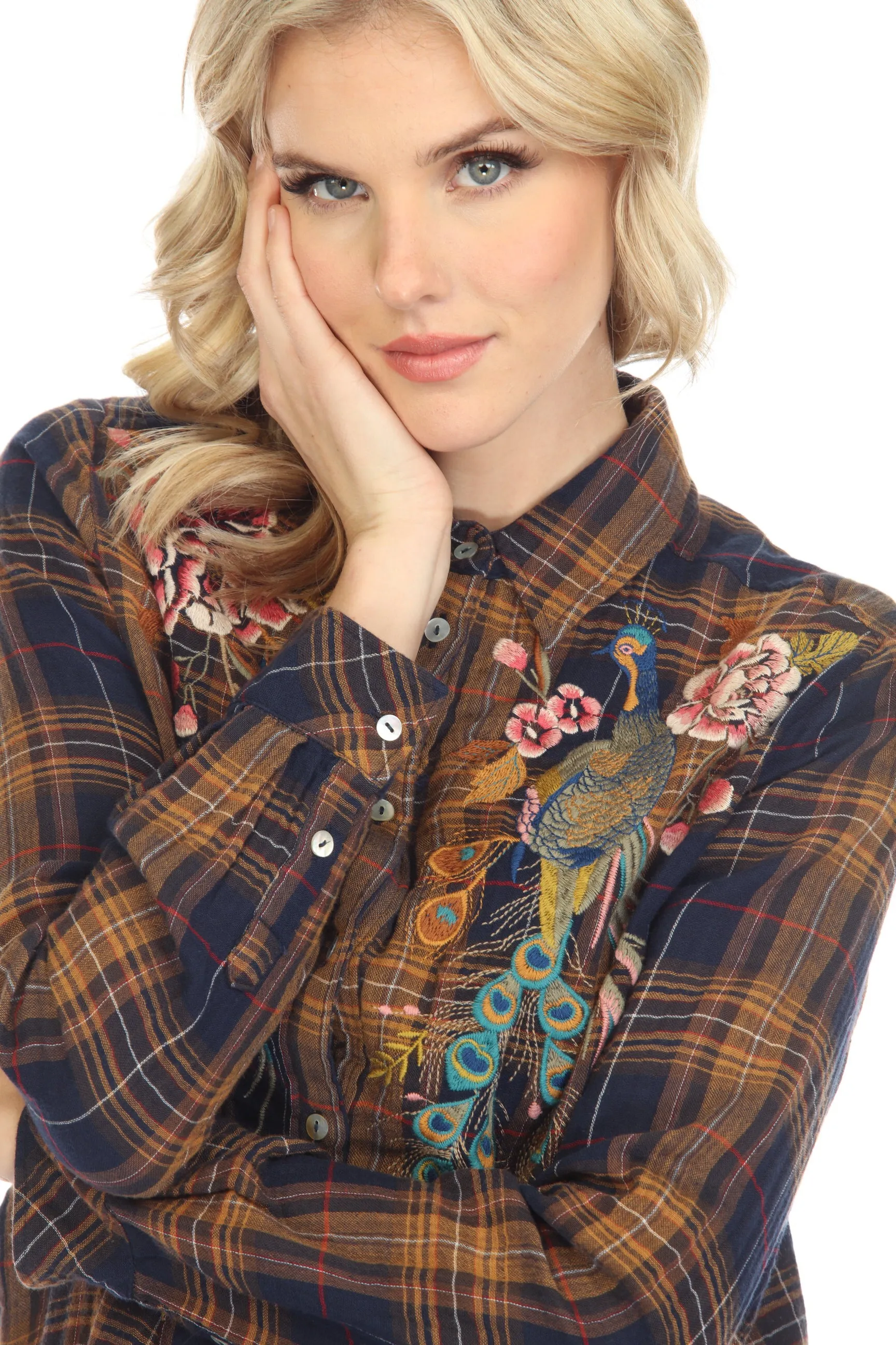Johnny Was Workshop Quito Painters Smock Tunic Shirt Boho Chic W23722-8
