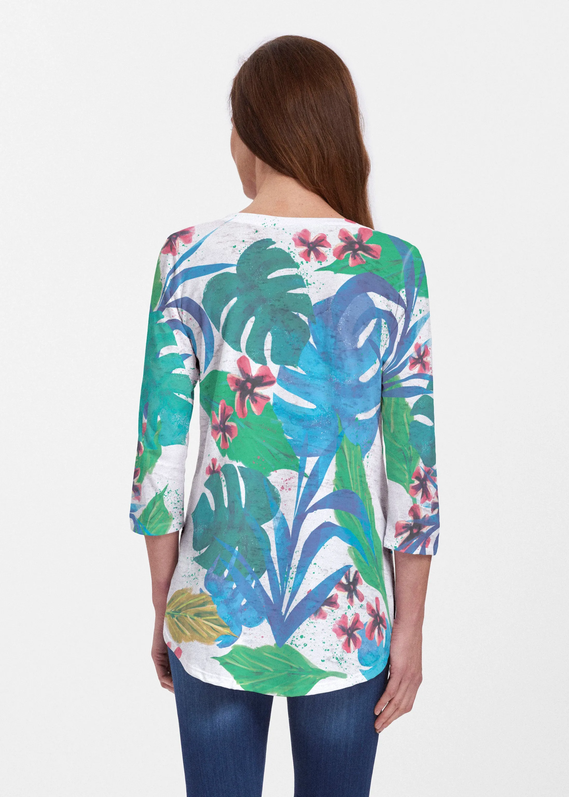 Jungle Stripe (17186) ~ Signature V-neck Flowy Tunic