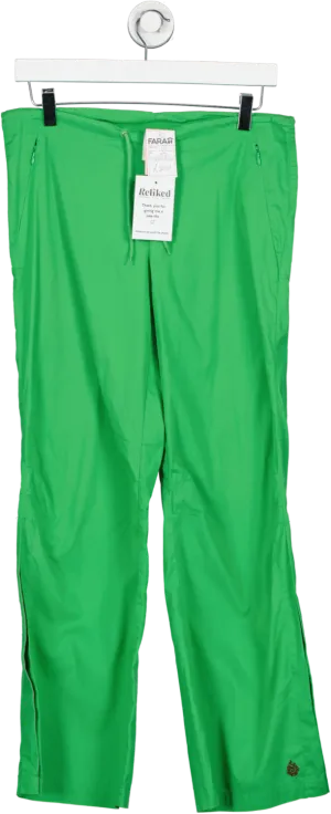 kaladanda Green High Waisted Slit Trousers UK XS