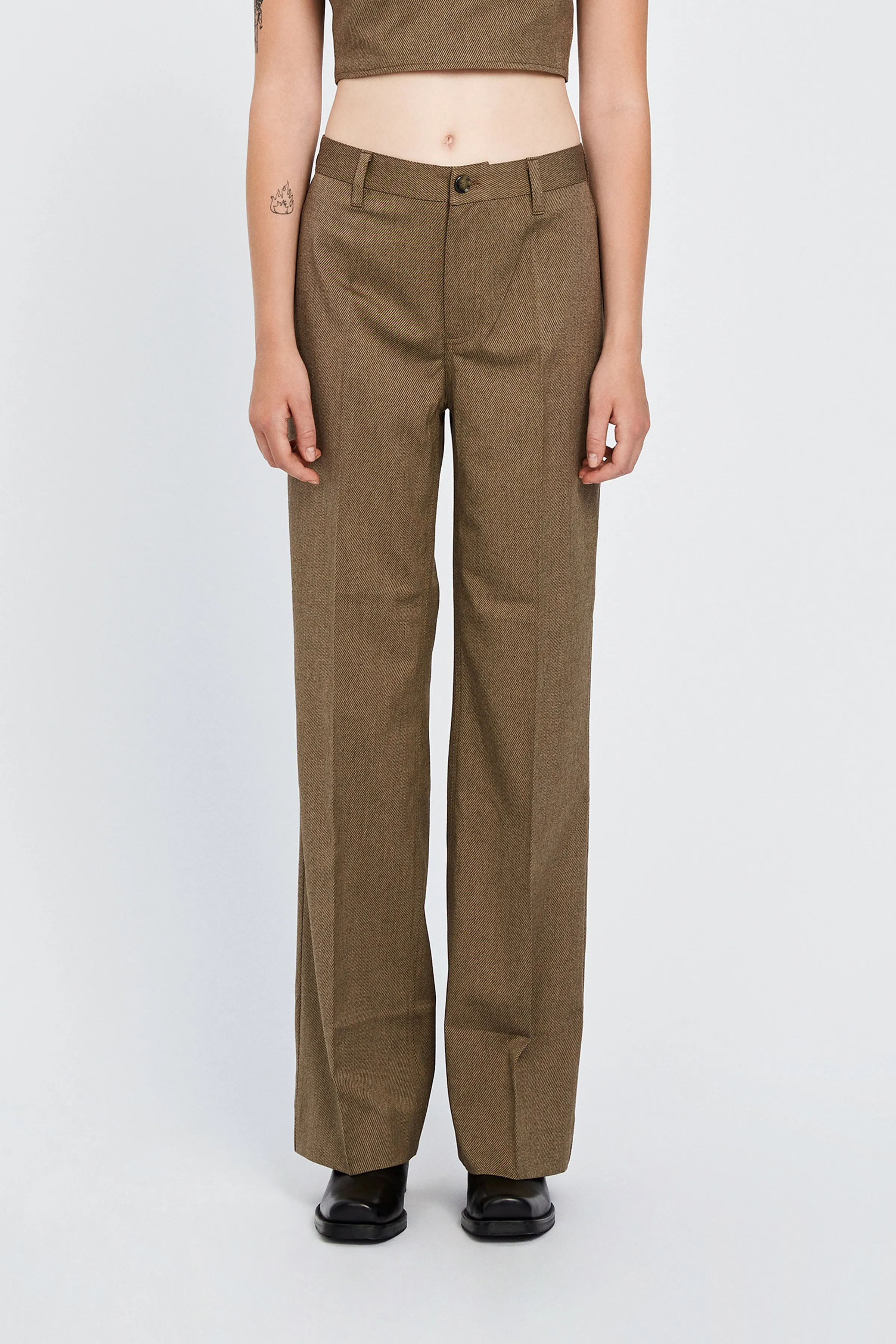 Kelis Trousers - Brown Melange