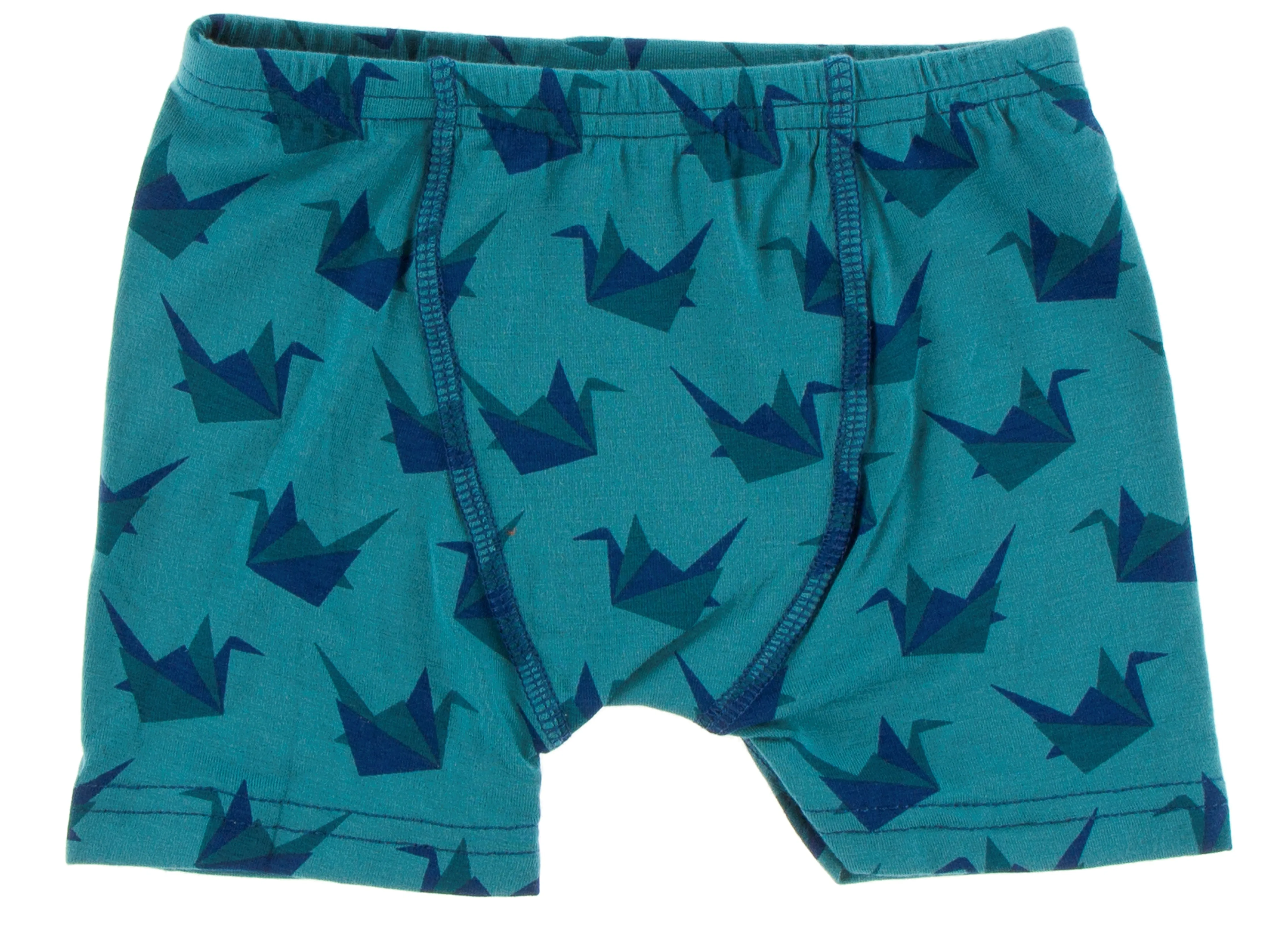 KicKee Pants Boxer Brief Set-Tokyo Navy Stripe & Seagrass Origami Crane