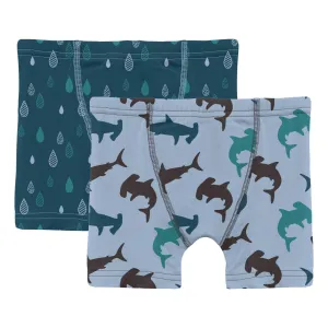 KicKee Pants Peacock Raindrops & Pond Hammerhead Boxer Briefs Set