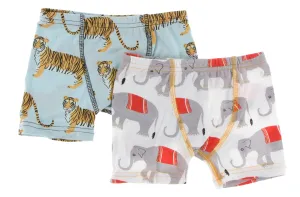 KicKee Pants Spring Sky Tiger & Natural Indian Elephant Boxer Brief Set