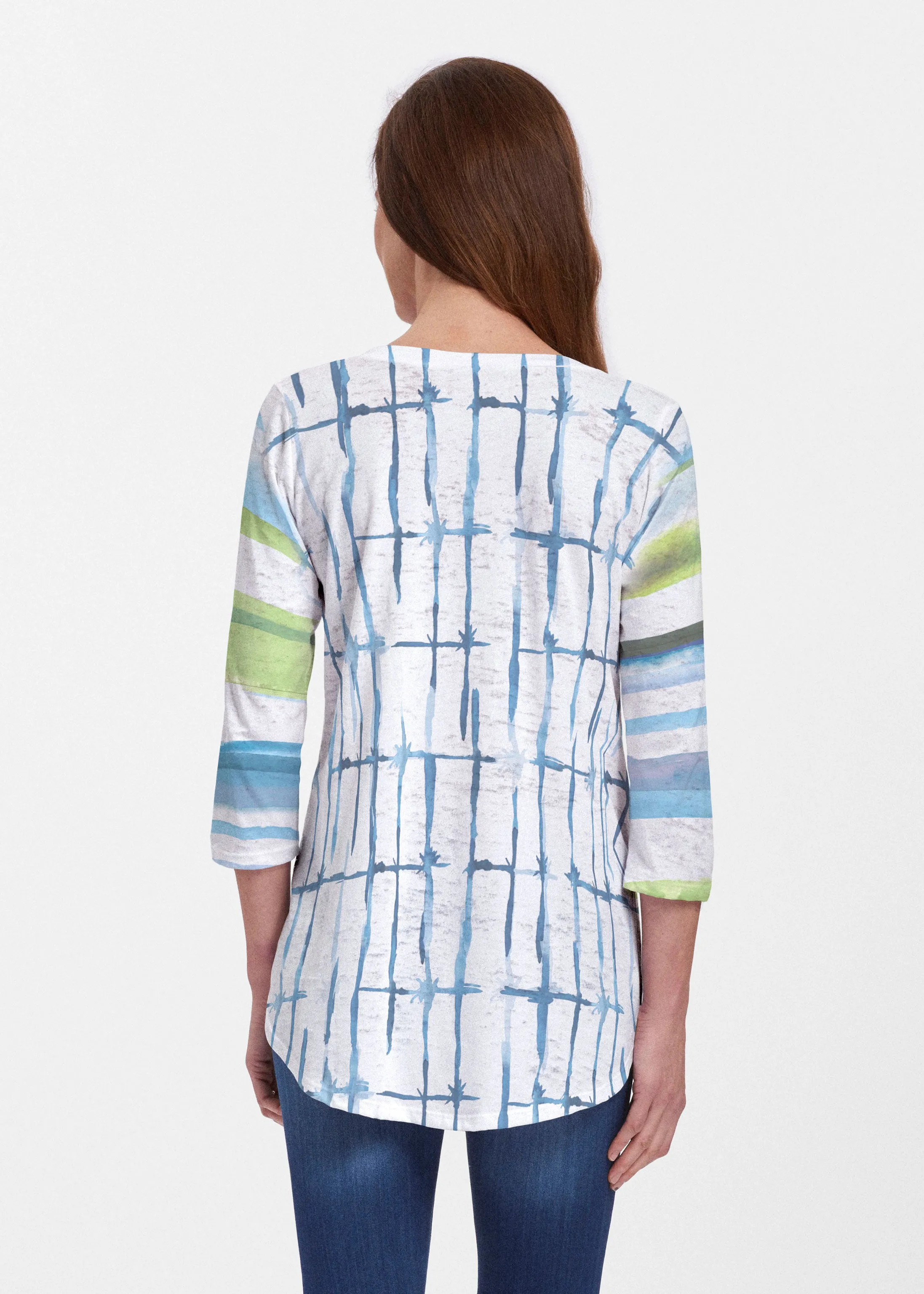 Knotted Stripe (7853) ~ Signature V-neck Flowy Tunic