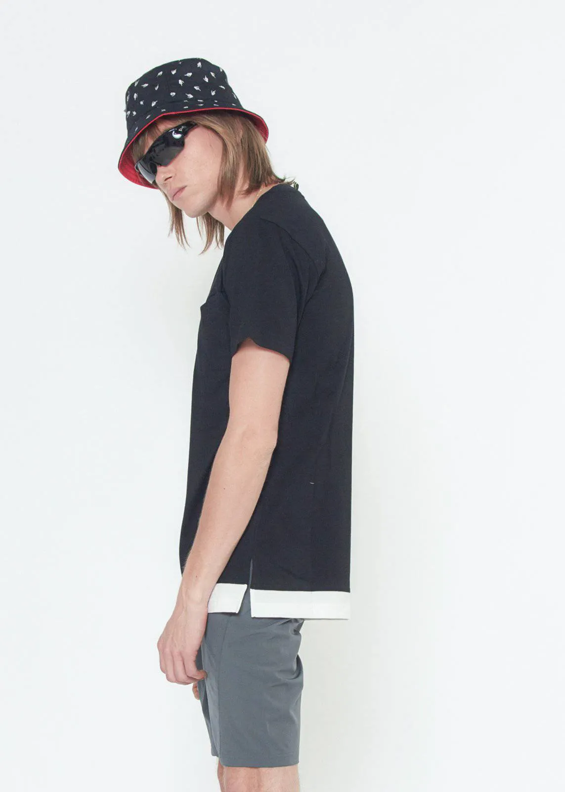Konus Men's Graphic Tee w/ Layering in Black by Shop at Konus
