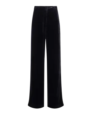 L'agence Pilar Velvet Wide-leg Trousers In Black UK 10