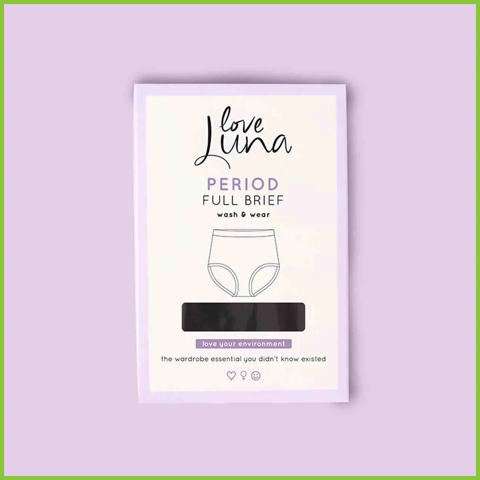 Love Luna Period Underwear - Full Brief (20ml) - Black