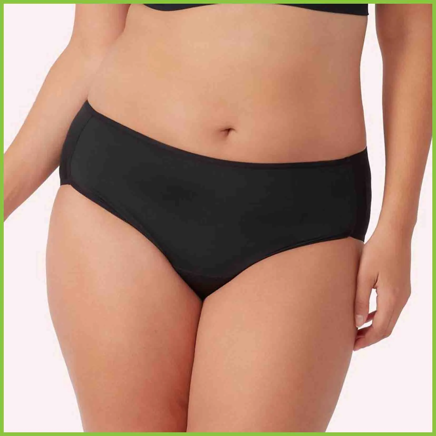 Love Luna Period Underwear - Midi Brief (15ml) - Black