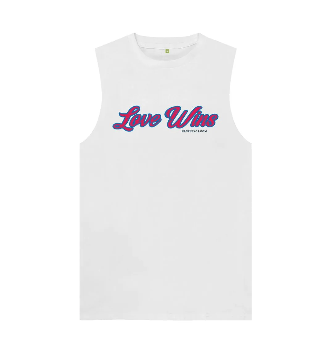 Love Wins - 100% organic white vest.  Free UK postage