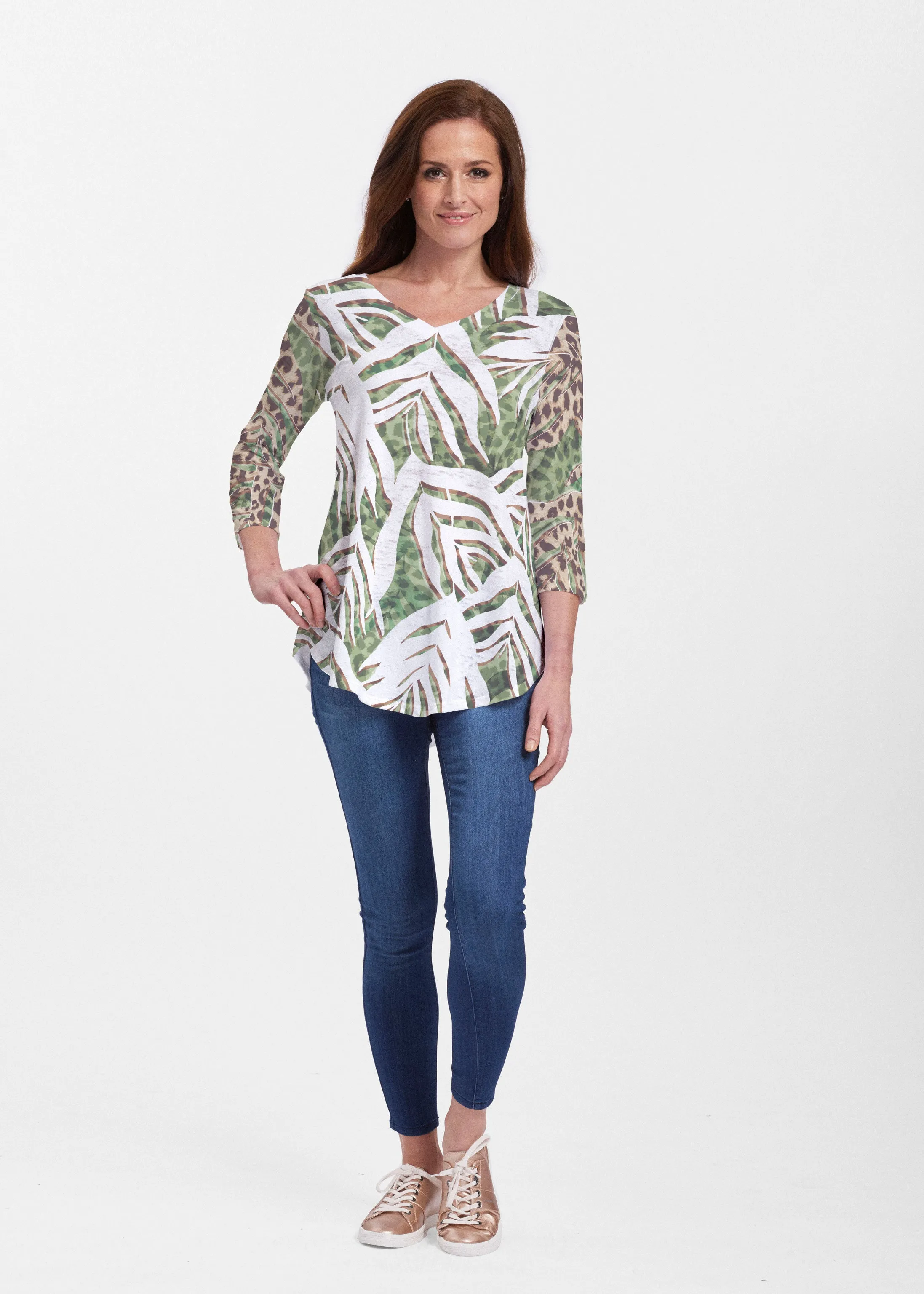 Lush Jaguar (16151) ~ Signature V-neck Flowy Tunic