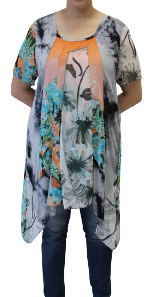 Lv Collection - Patchwork Long Tunic Top