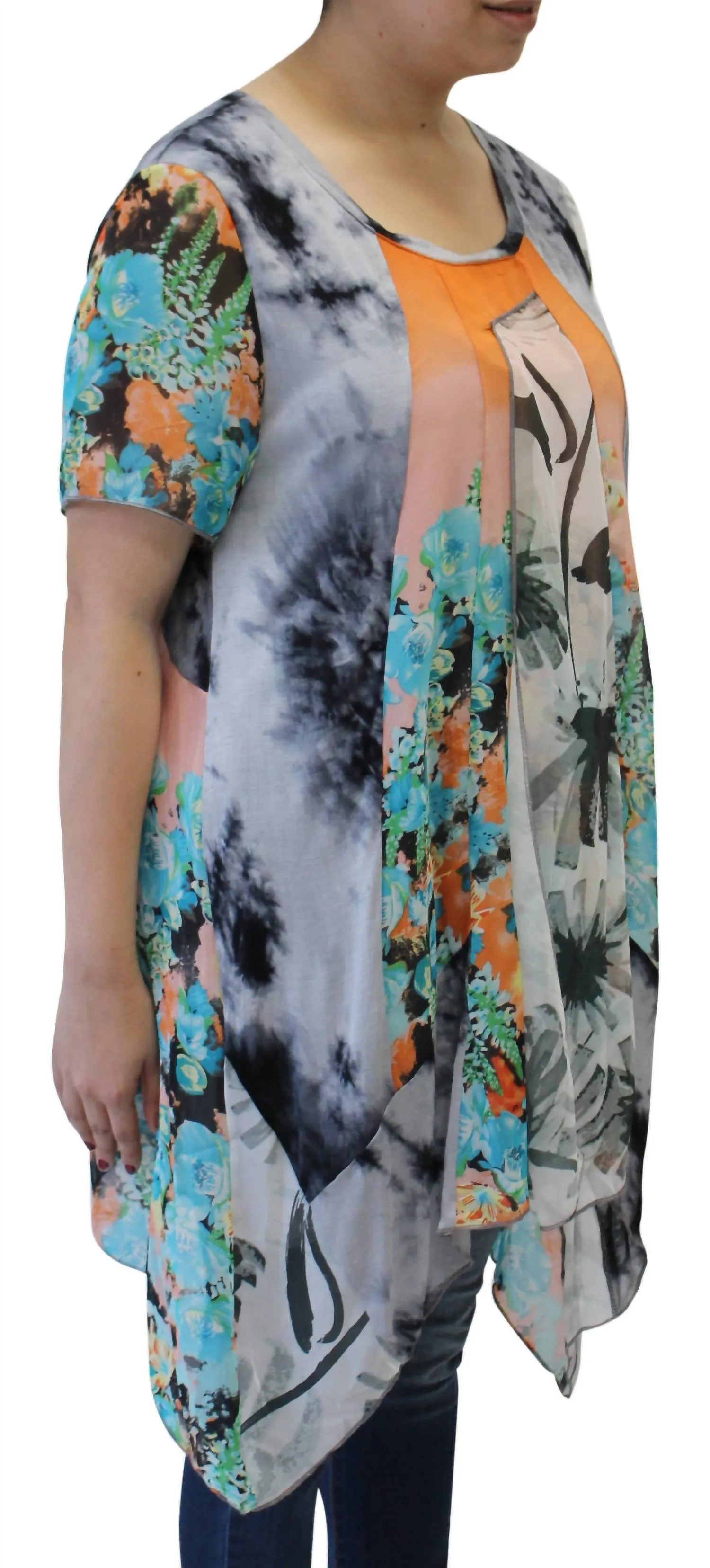 Lv Collection - Patchwork Long Tunic Top