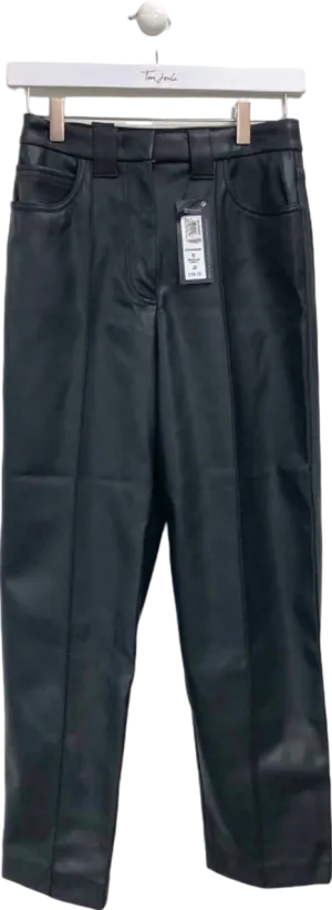 M&S Black Faux Leather Trousers Regular UK 8