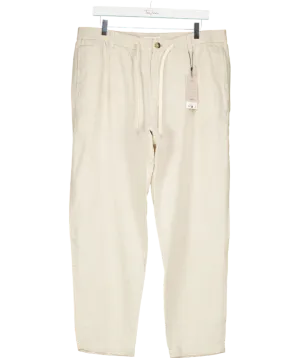 MANGO Beige Romelino Slim Fit Trousers With Drawstring W36