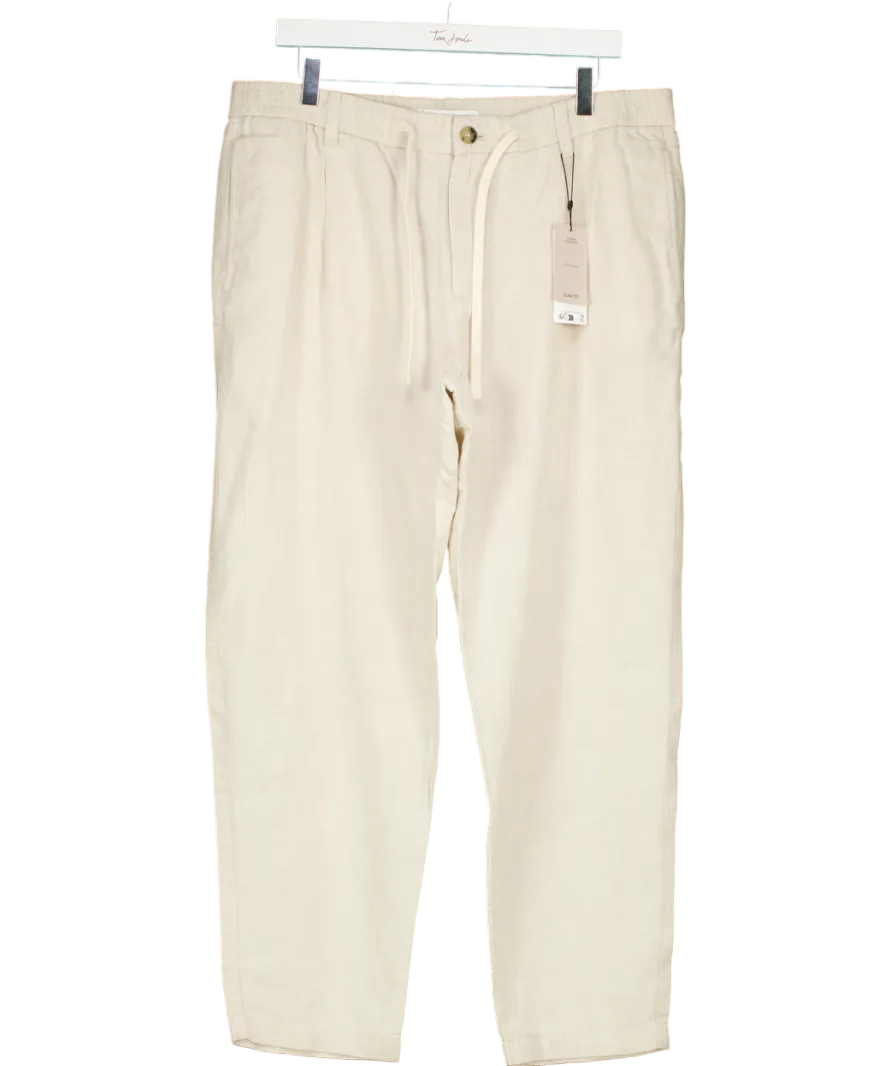 MANGO Beige Romelino Slim Fit Trousers With Drawstring W36