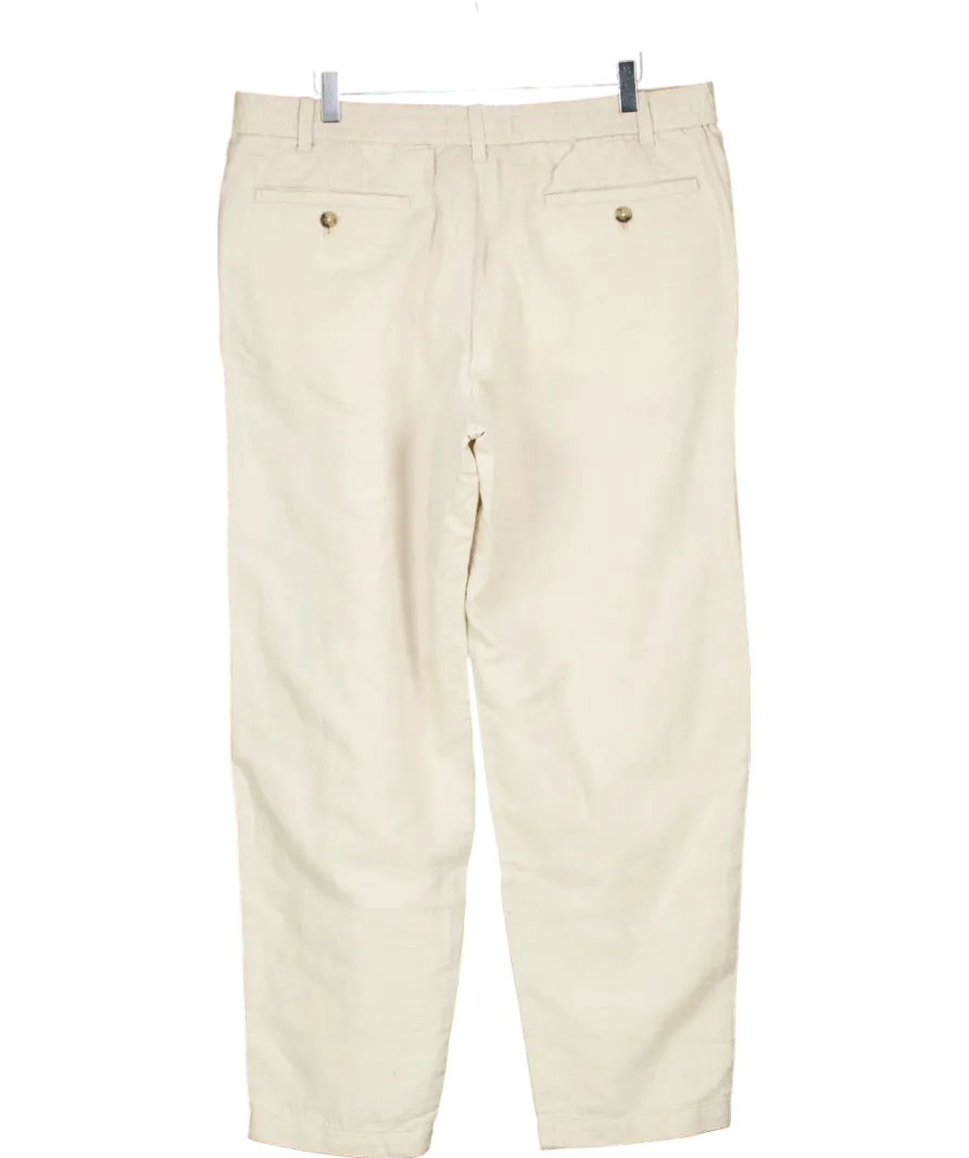 MANGO Beige Romelino Slim Fit Trousers With Drawstring W36