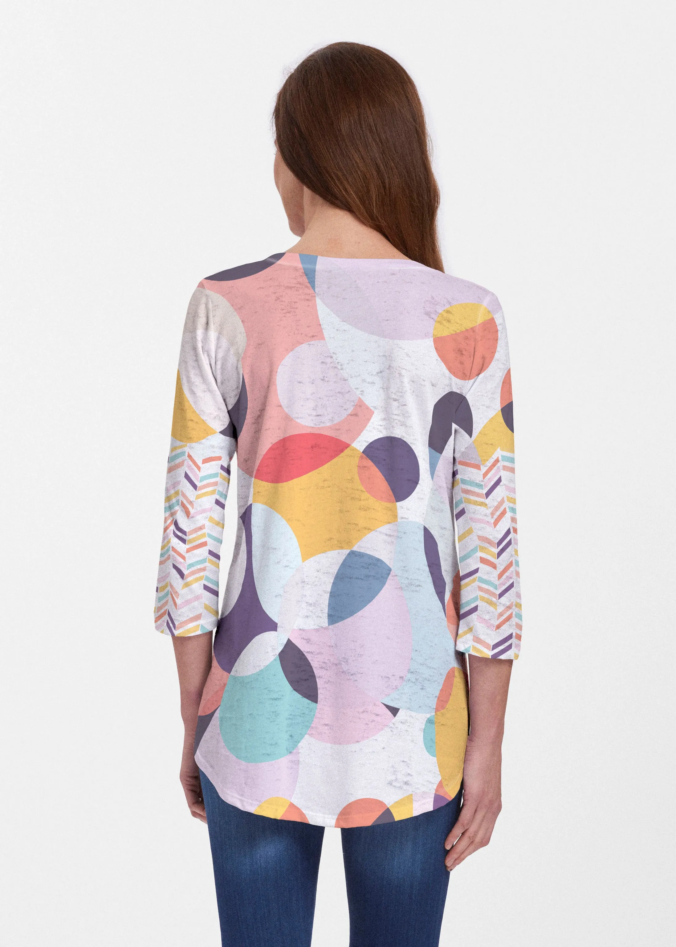 Marble Chevron (25065) ~ Signature V-neck Flowy Tunic