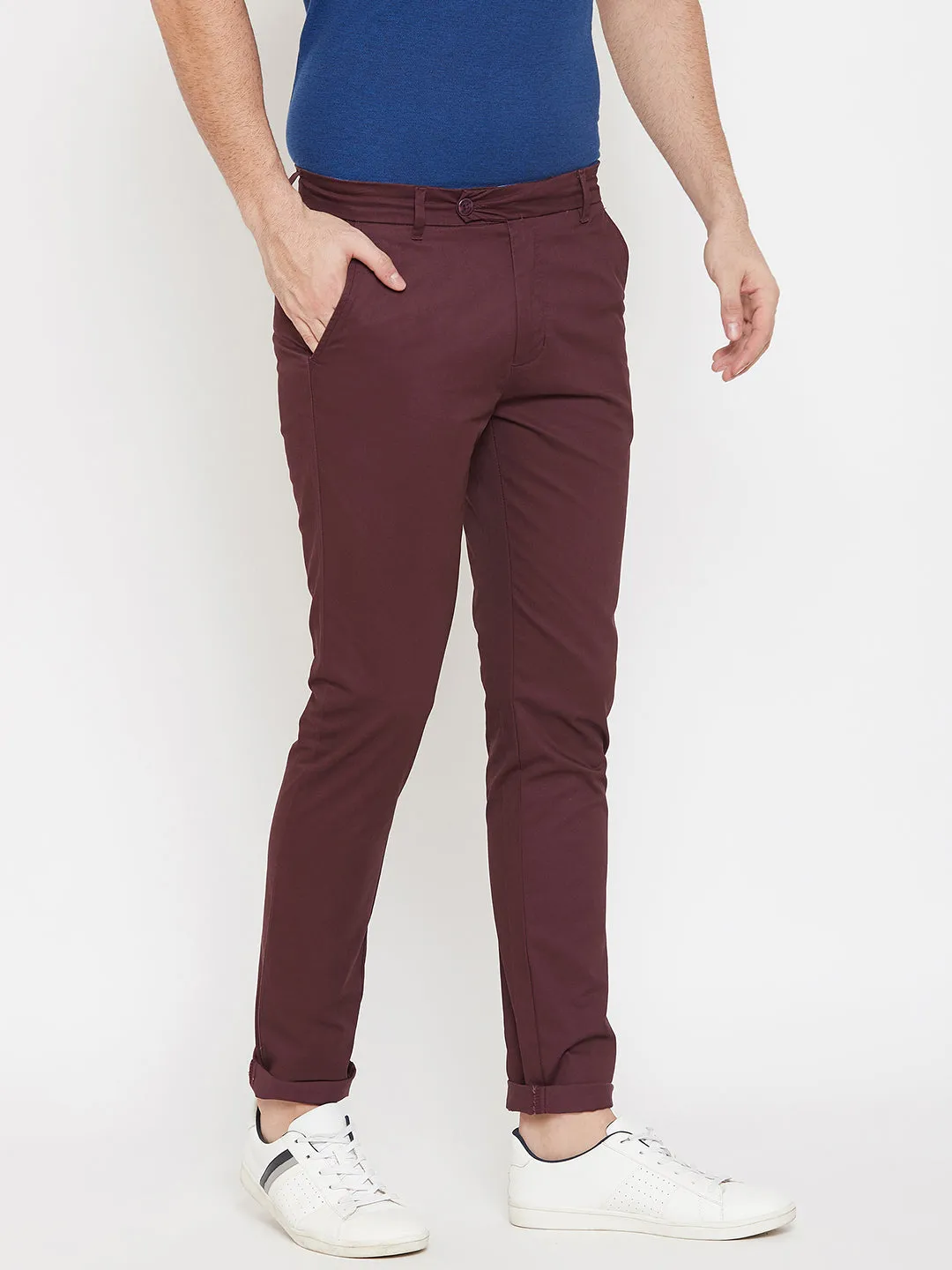 Maroon Slim fit Trousers