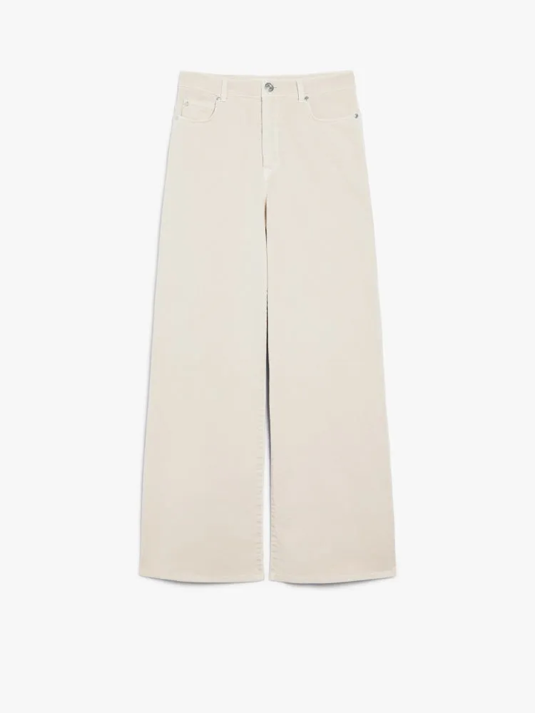 [Max Mara] Medina Cotton Drill Wide Leg Trousers - Sand