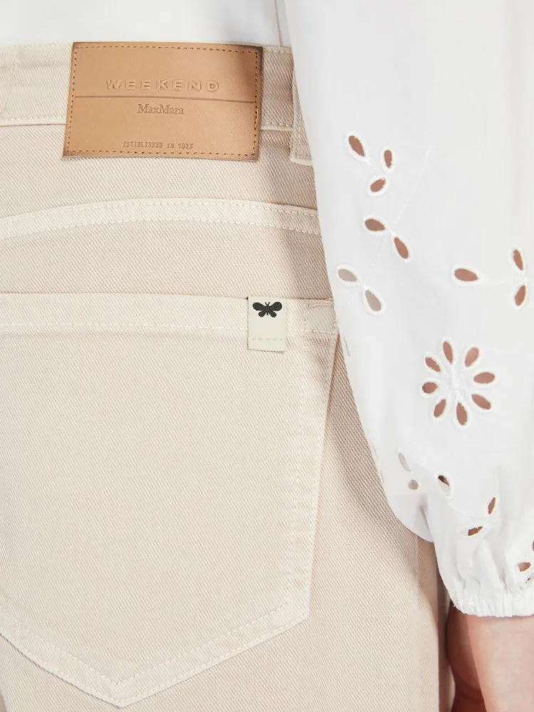 [Max Mara] Medina Cotton Drill Wide Leg Trousers - Sand